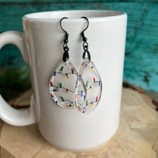 Christmas Light Acrylic Earrings