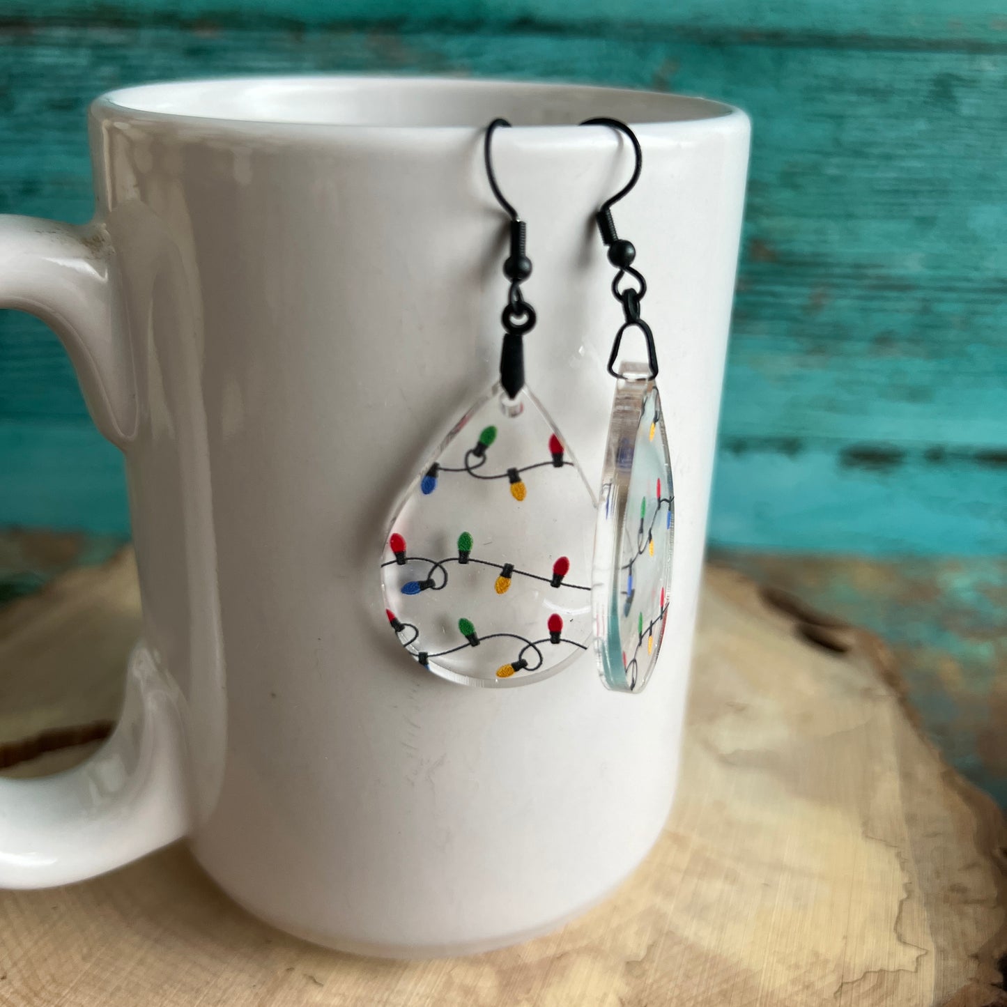 Christmas Light Acrylic Earrings