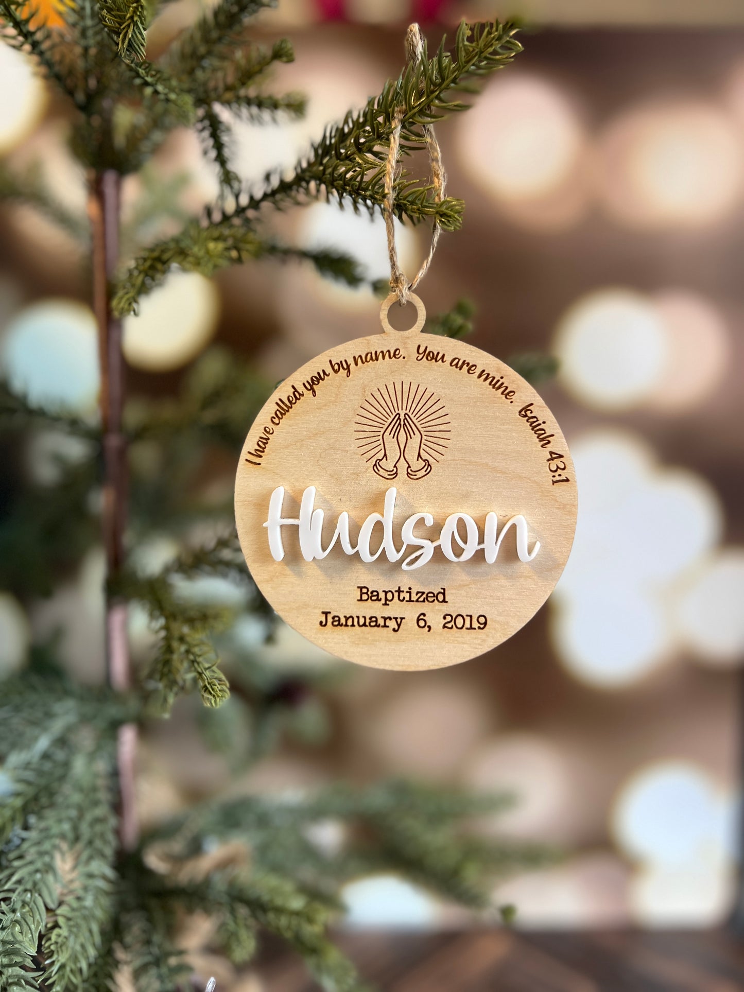 Baptism Ornament Custom With Name and Date