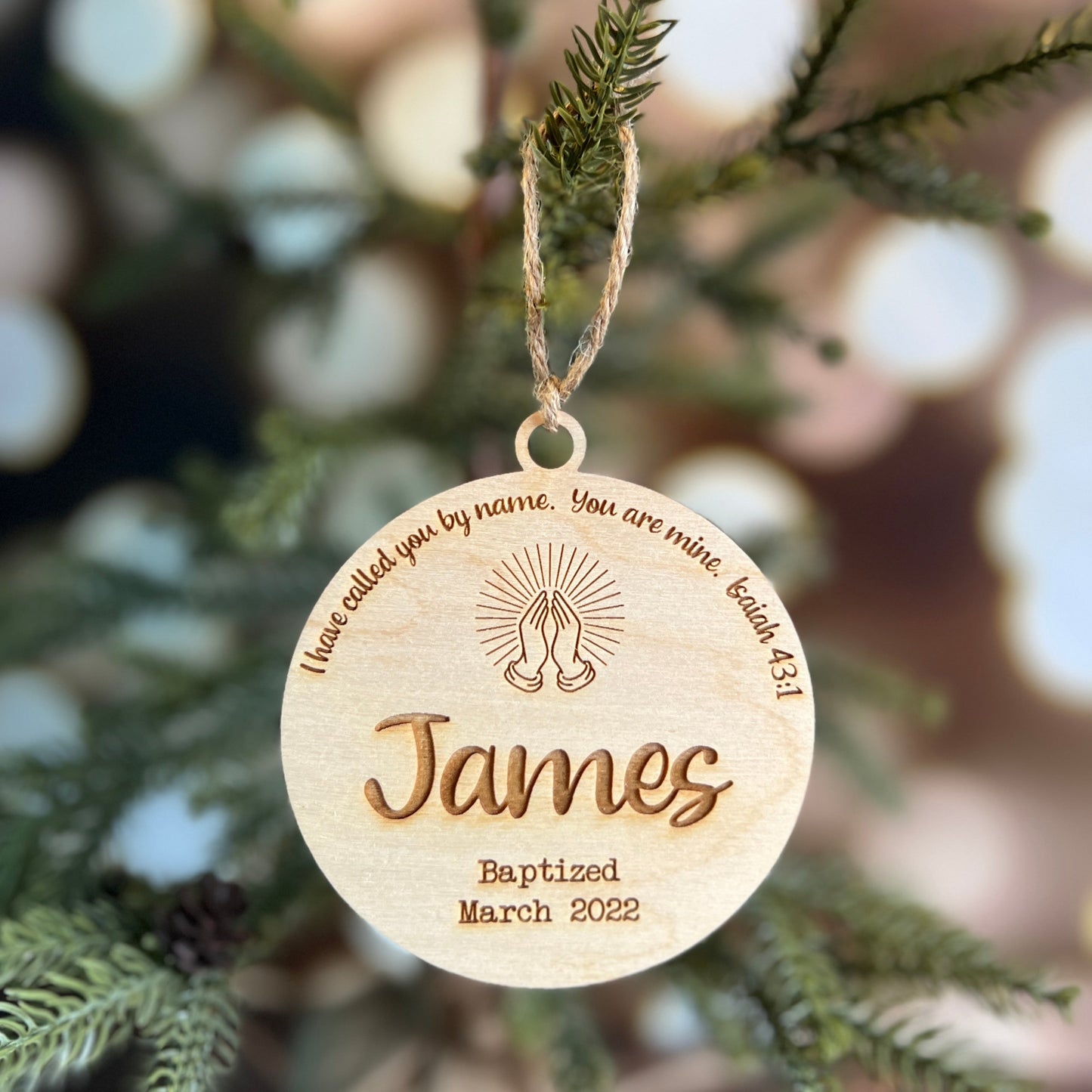 Baptism Ornament Custom With Name and Date