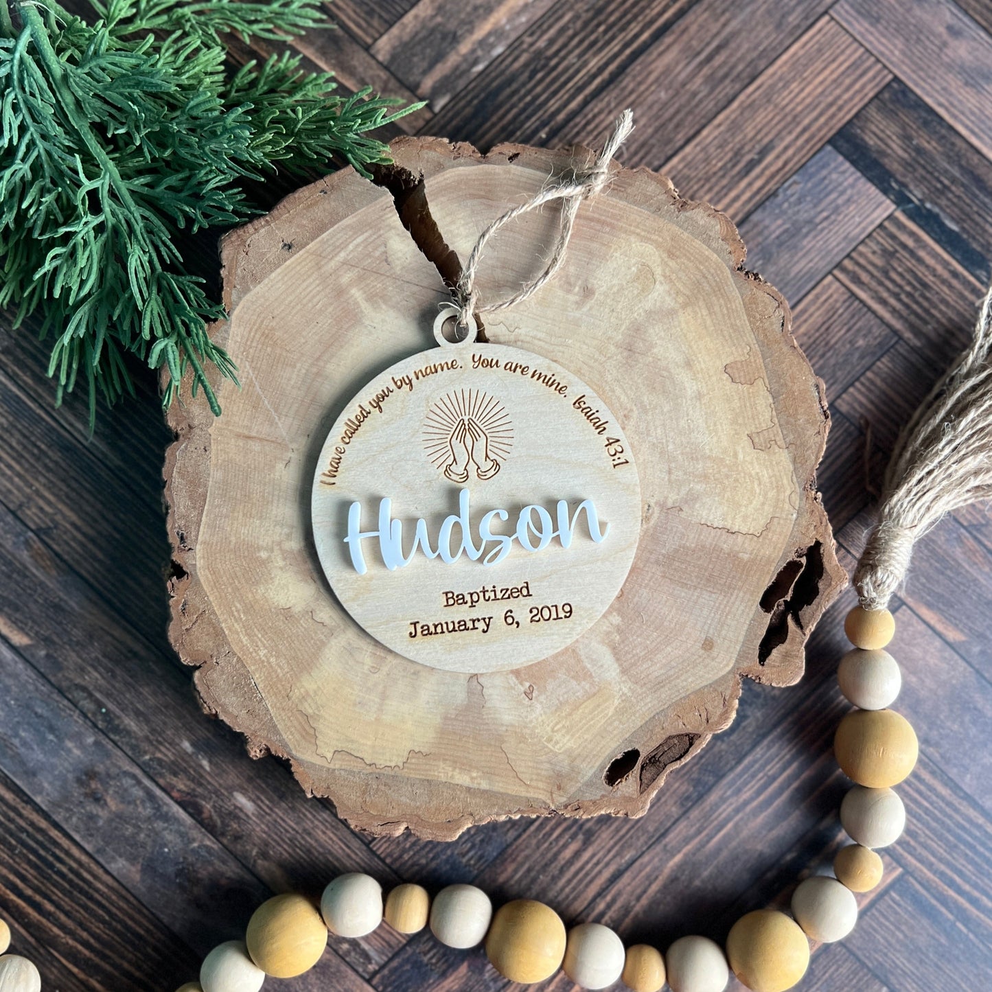 Baptism Ornament Custom With Name and Date