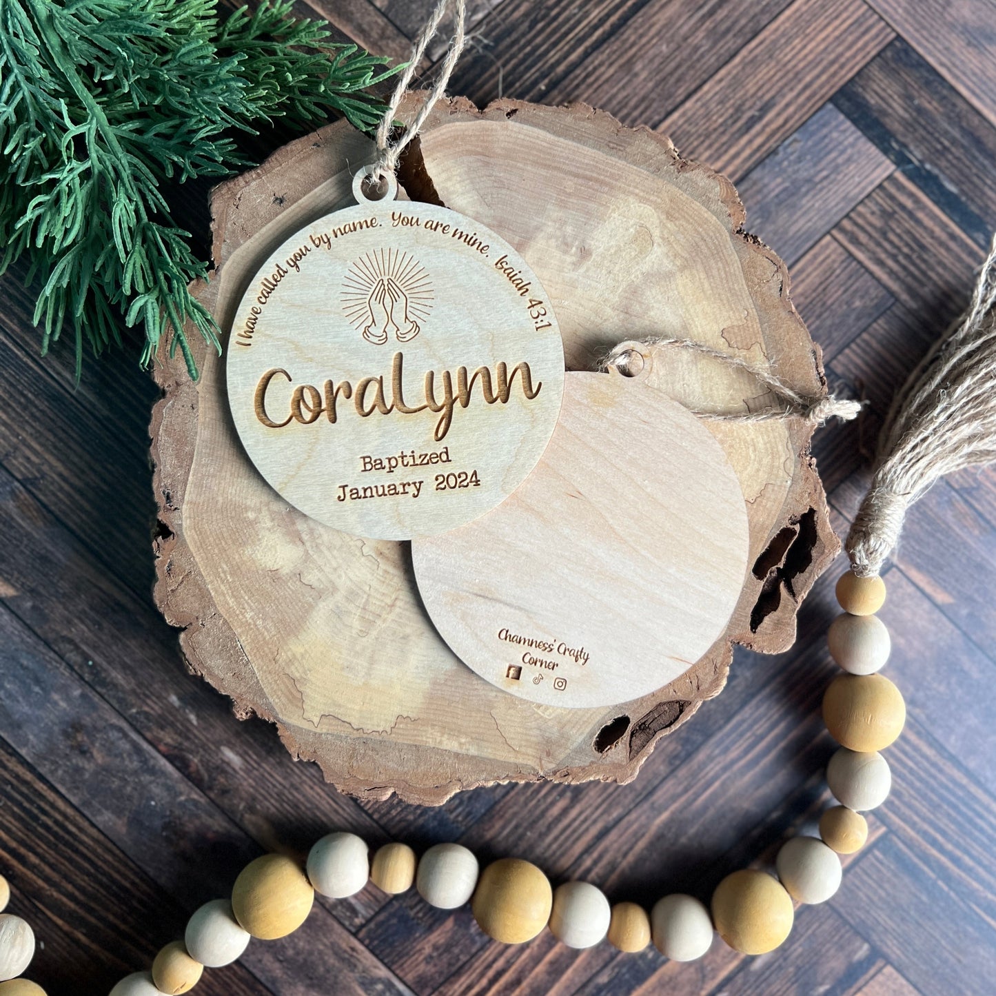 Baptism Ornament Custom With Name and Date