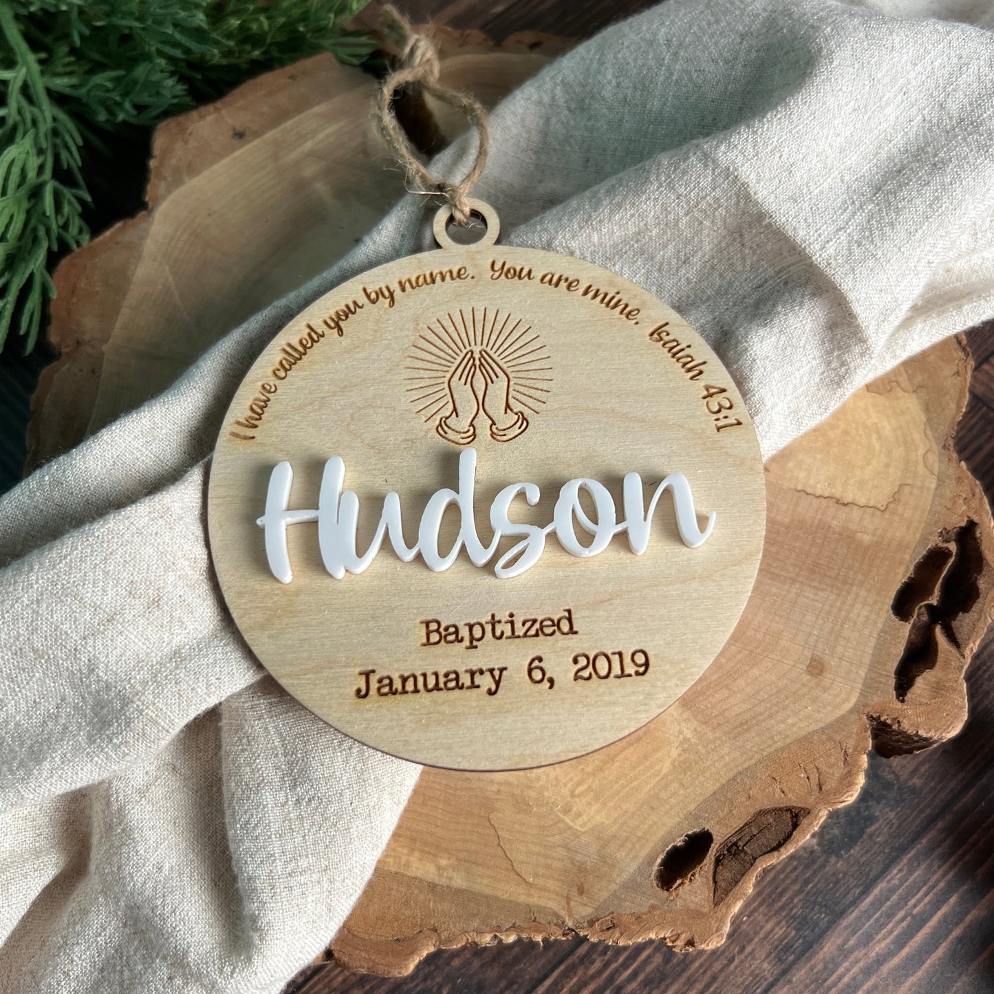 Baptism Ornament Custom With Name and Date