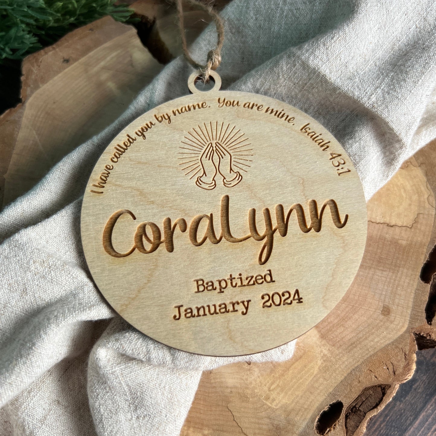 Baptism Ornament Custom With Name and Date