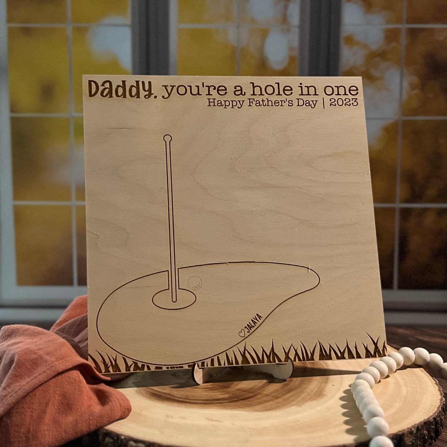 Golf Fathers Day Handprint Sign