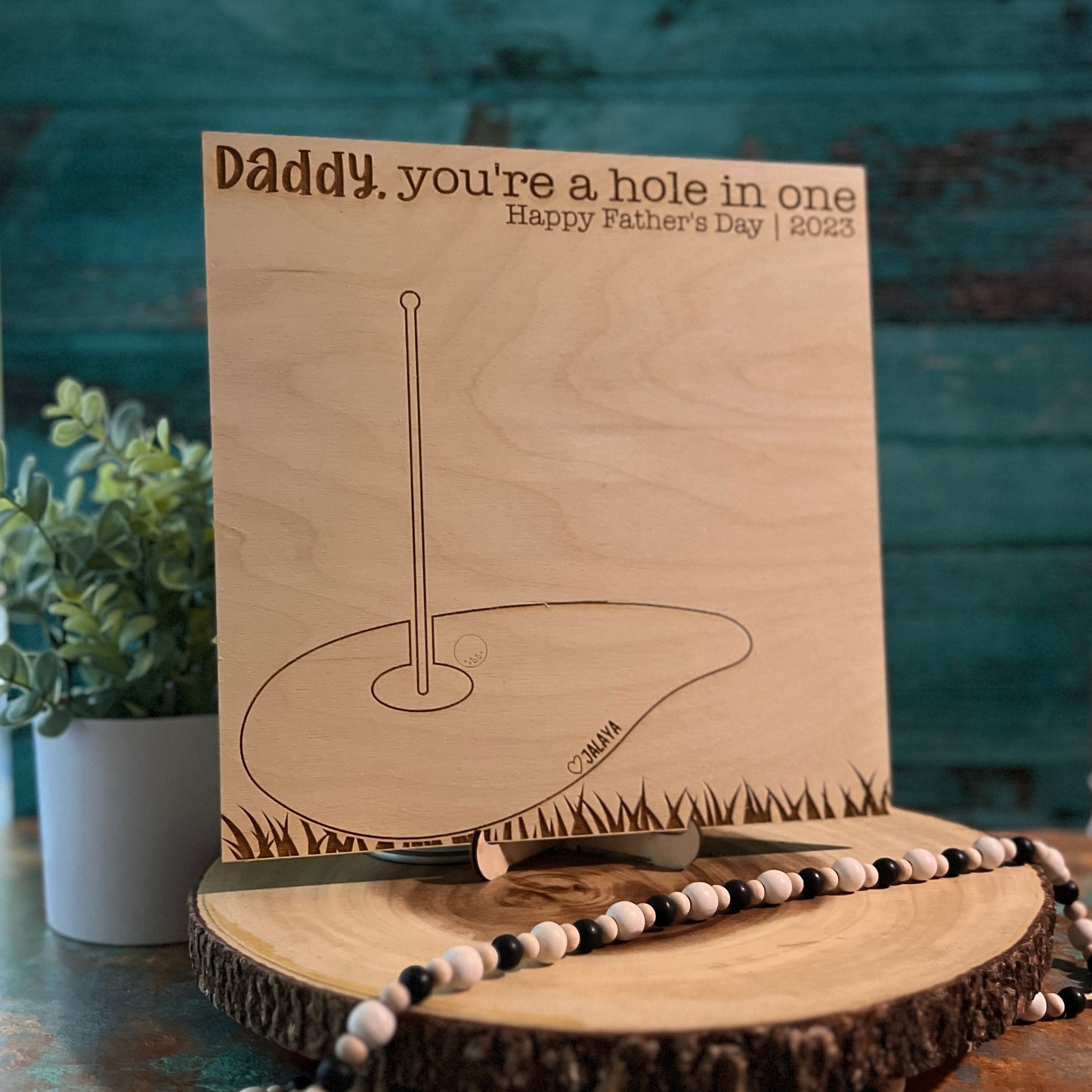 Golf Fathers Day Handprint Sign