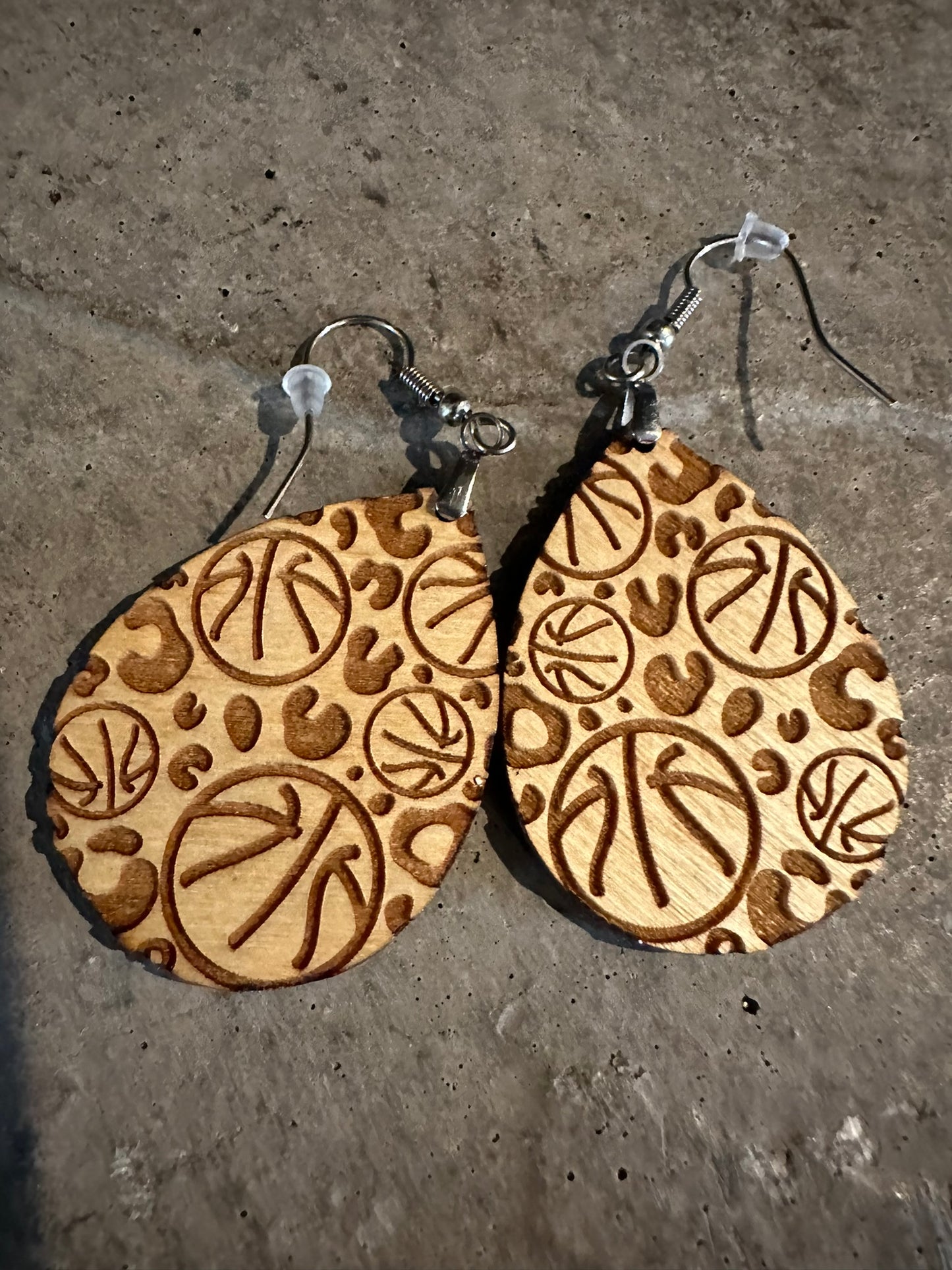 Basketball Cheetah Print Drop Earrings