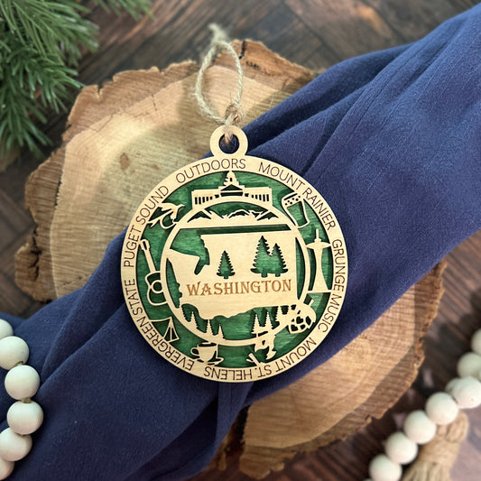 Washington State Christmas Ornament