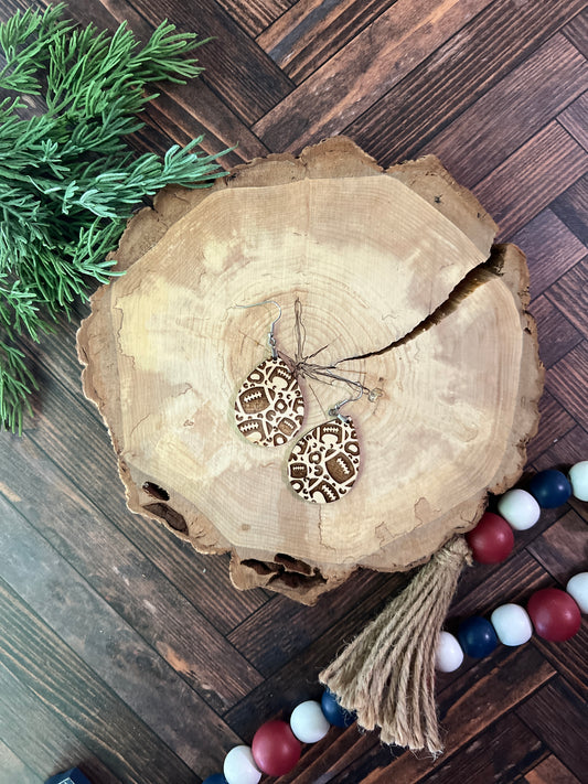 Football Leopard Print Drop Earrings