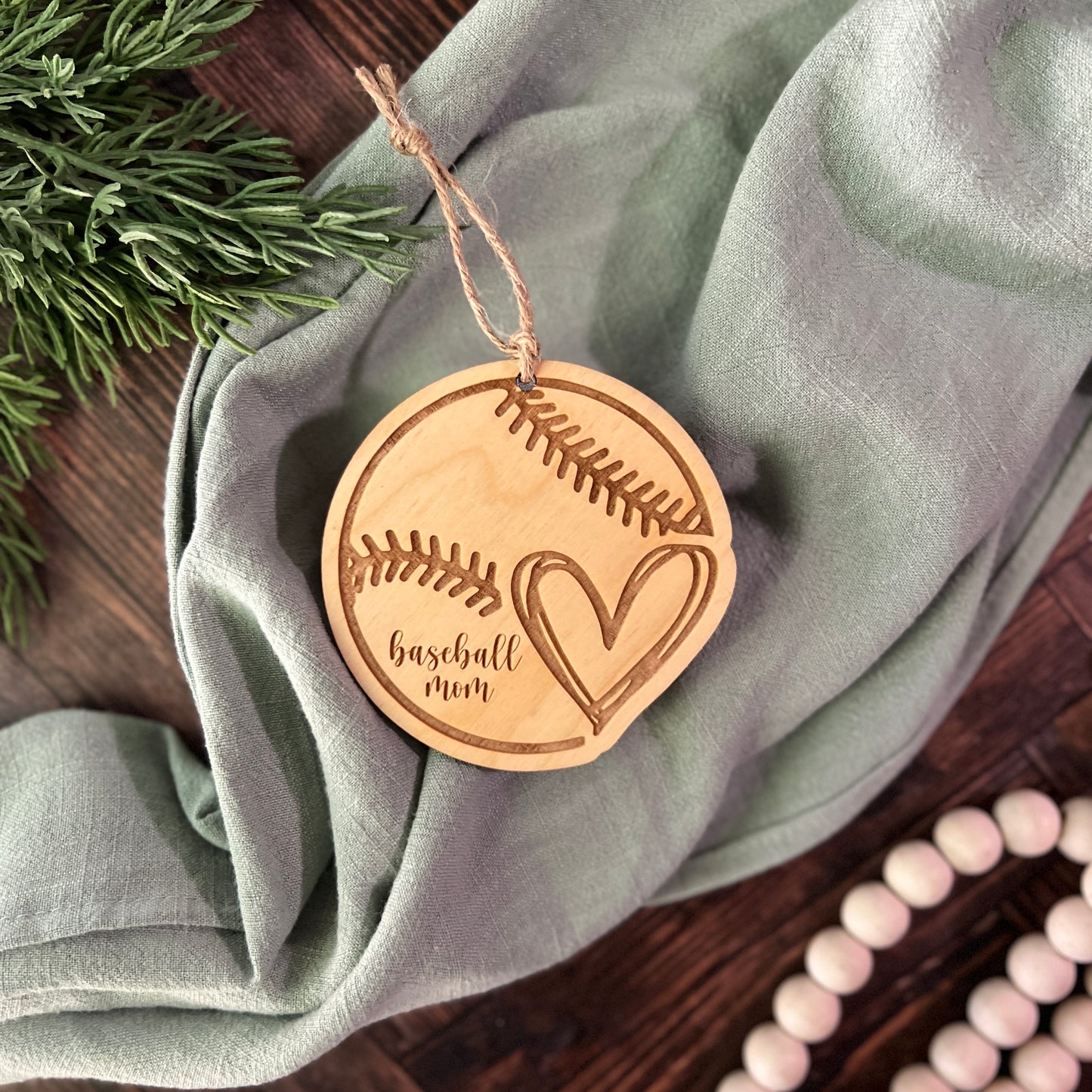 Baseball Mom Christmas Ornament