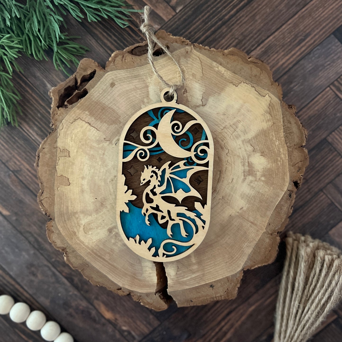 Dragon Oval Ornament