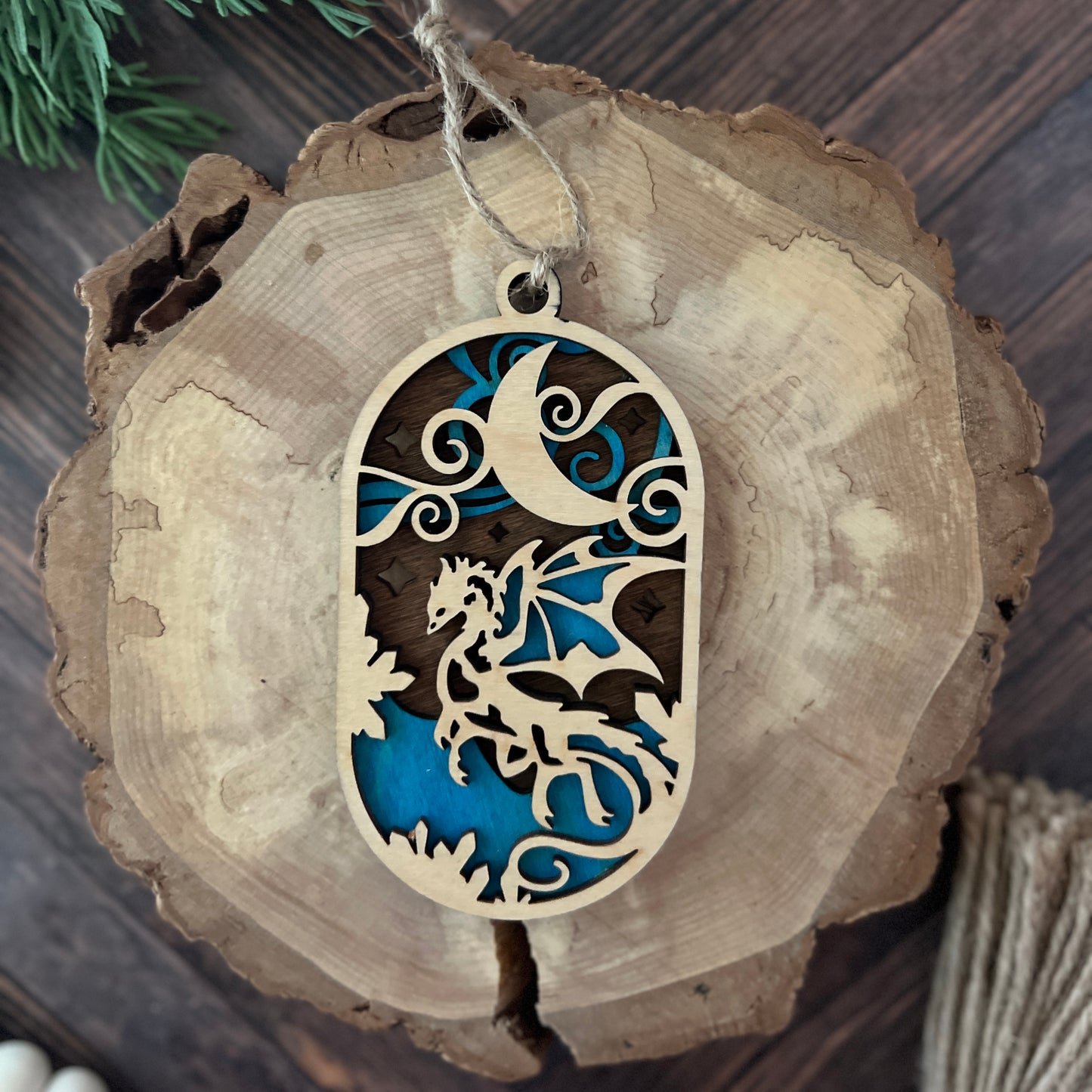 Dragon Oval Ornament