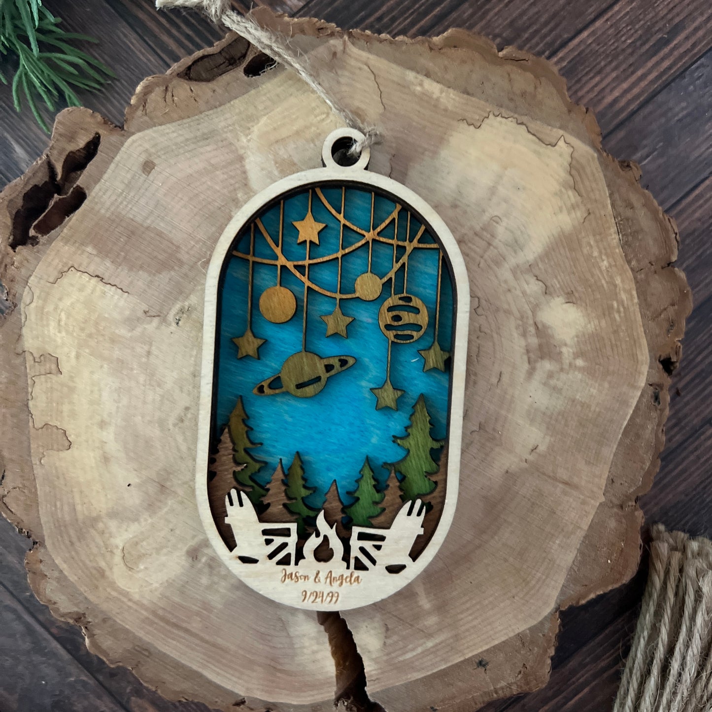 Under the Stars Woodland Oval  Ornament