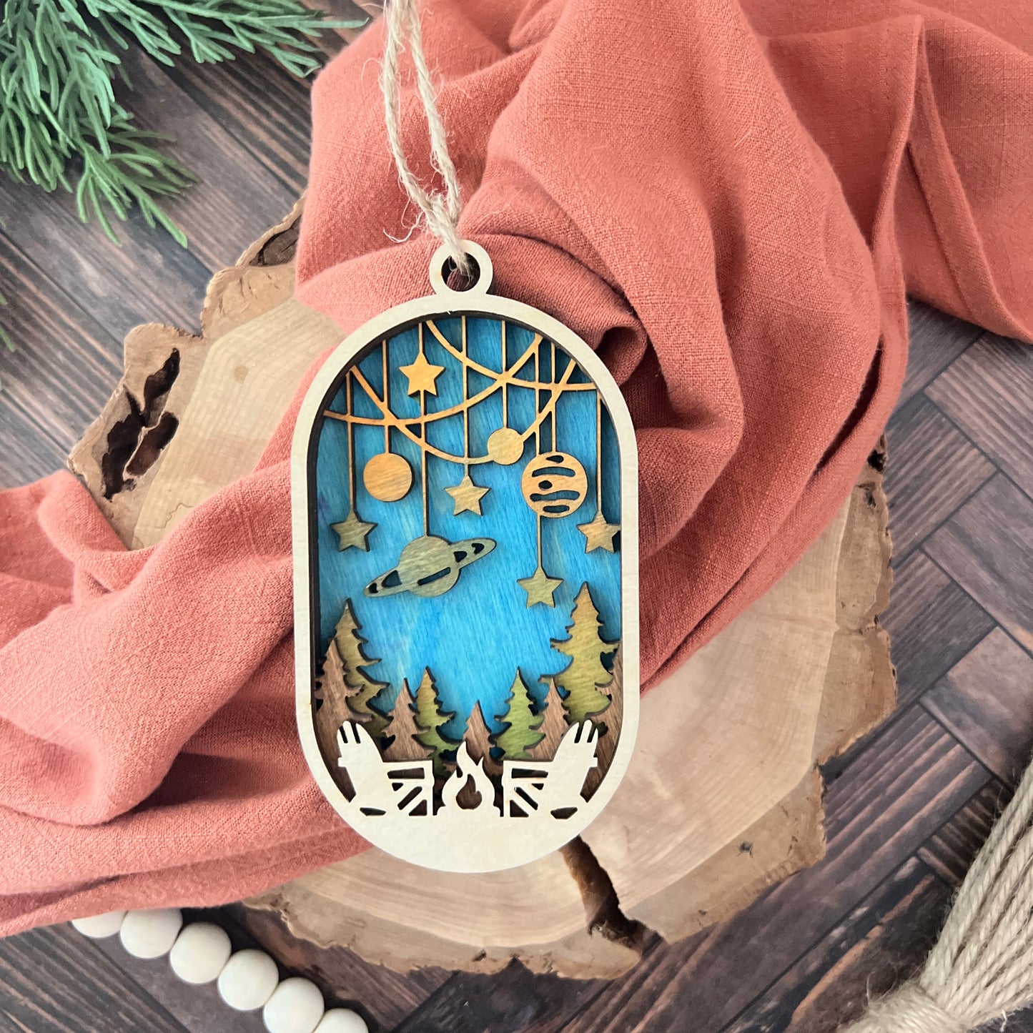 Under the Stars Woodland Oval  Ornament