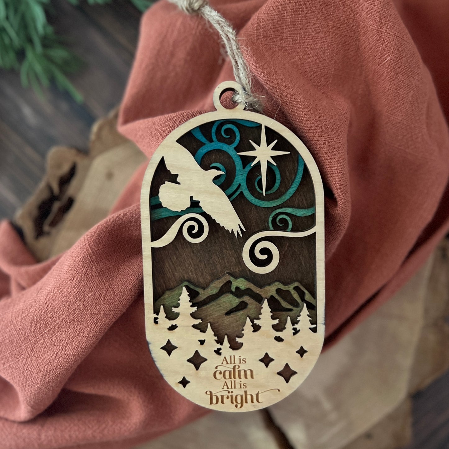 Winter Raven Oval Ornament