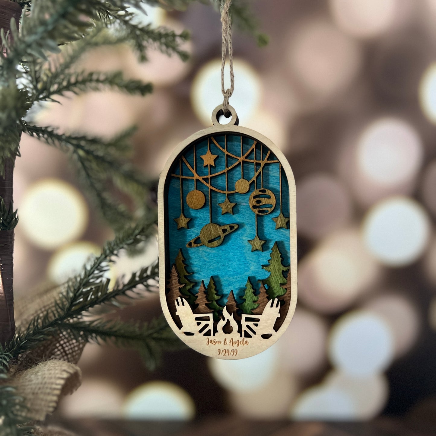 Under the Stars Woodland Oval  Ornament