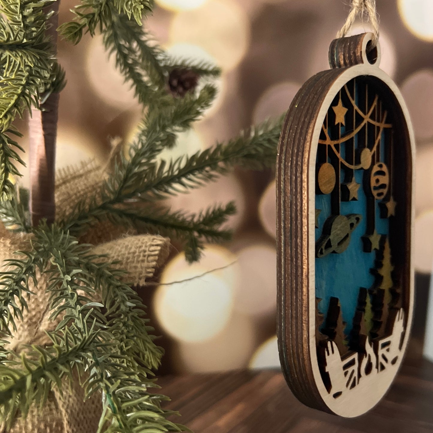 Under the Stars Woodland Oval  Ornament