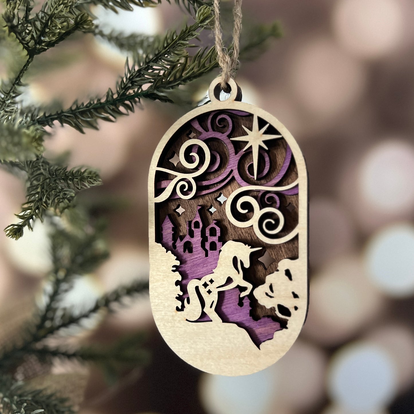 Unicorn Oval Ornament