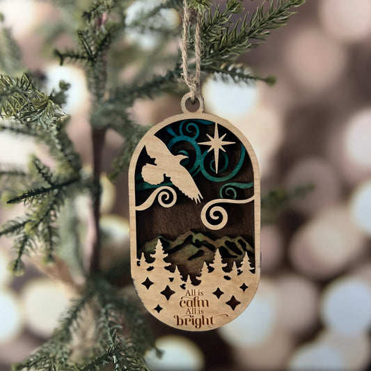 Winter Raven Oval Ornament