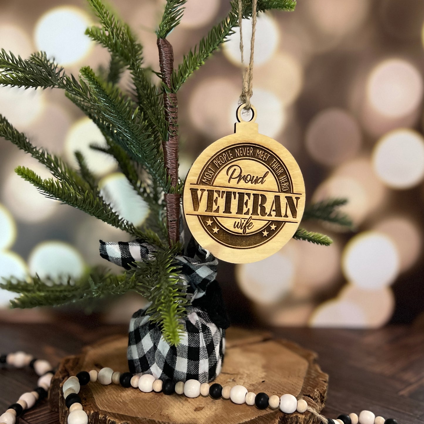 Proud Veteran Wife Christmas Ornament