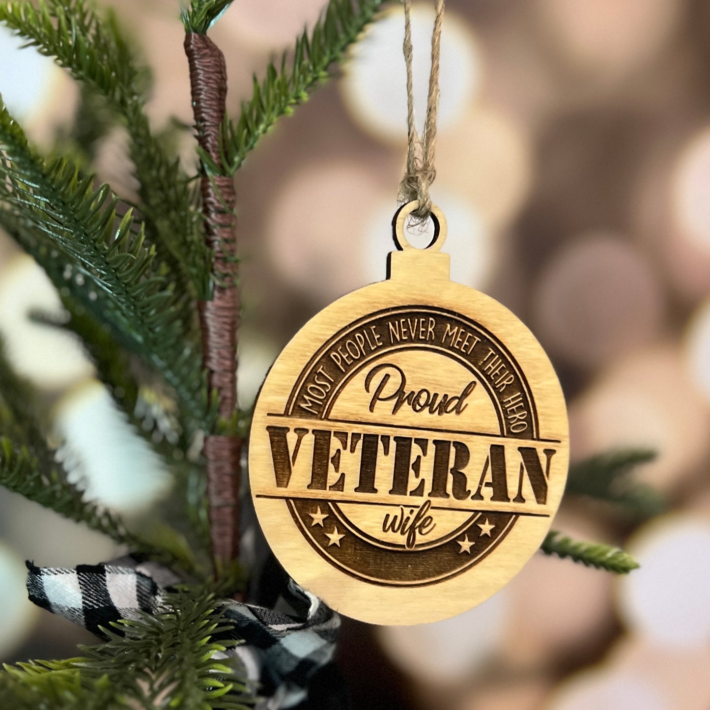 Proud Veteran Wife Christmas Ornament