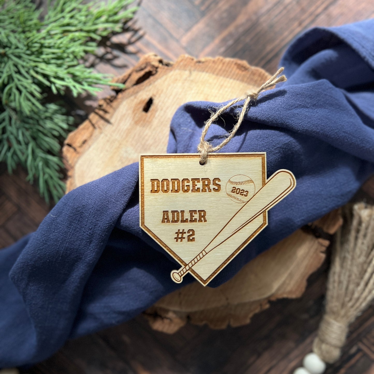 Personalized Wooden Baseball Christmas Ornament