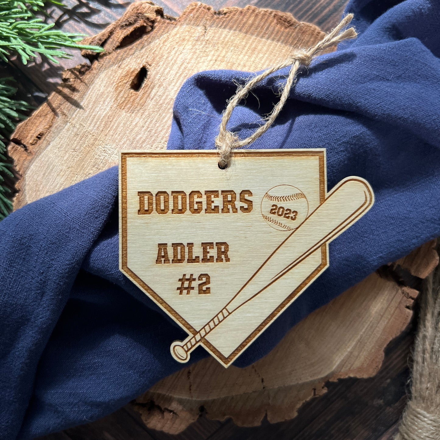 Personalized Wooden Baseball Christmas Ornament