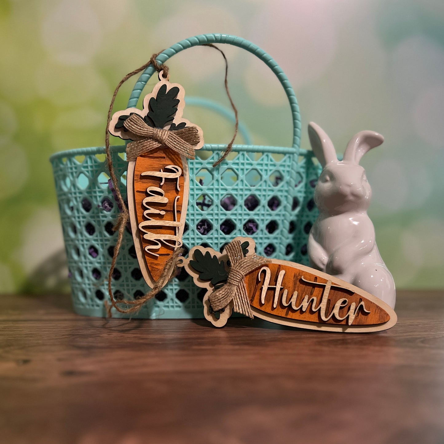 Personalized Easter Carrot Basket Tag