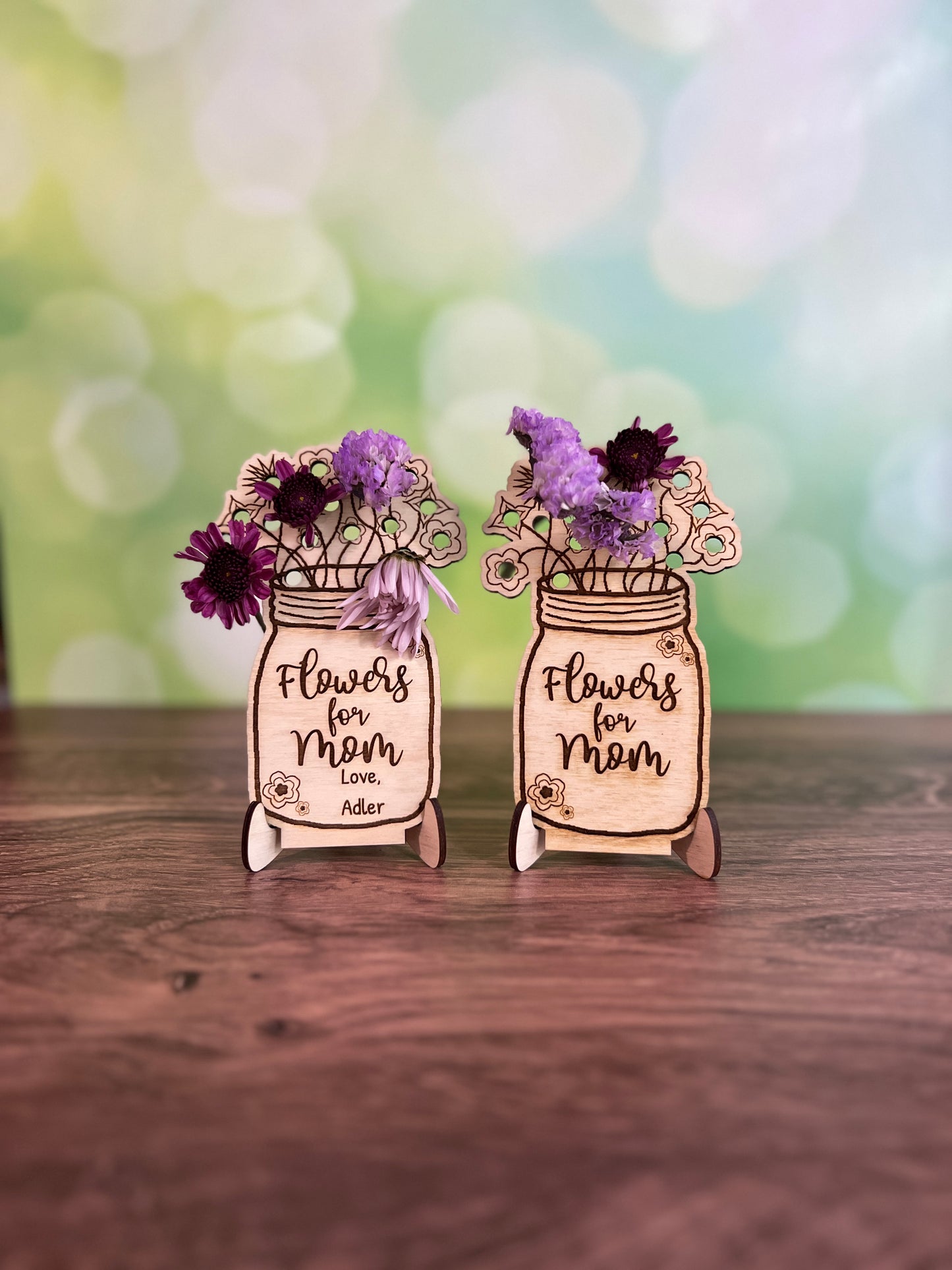 Wooden Flower Holder For Mom