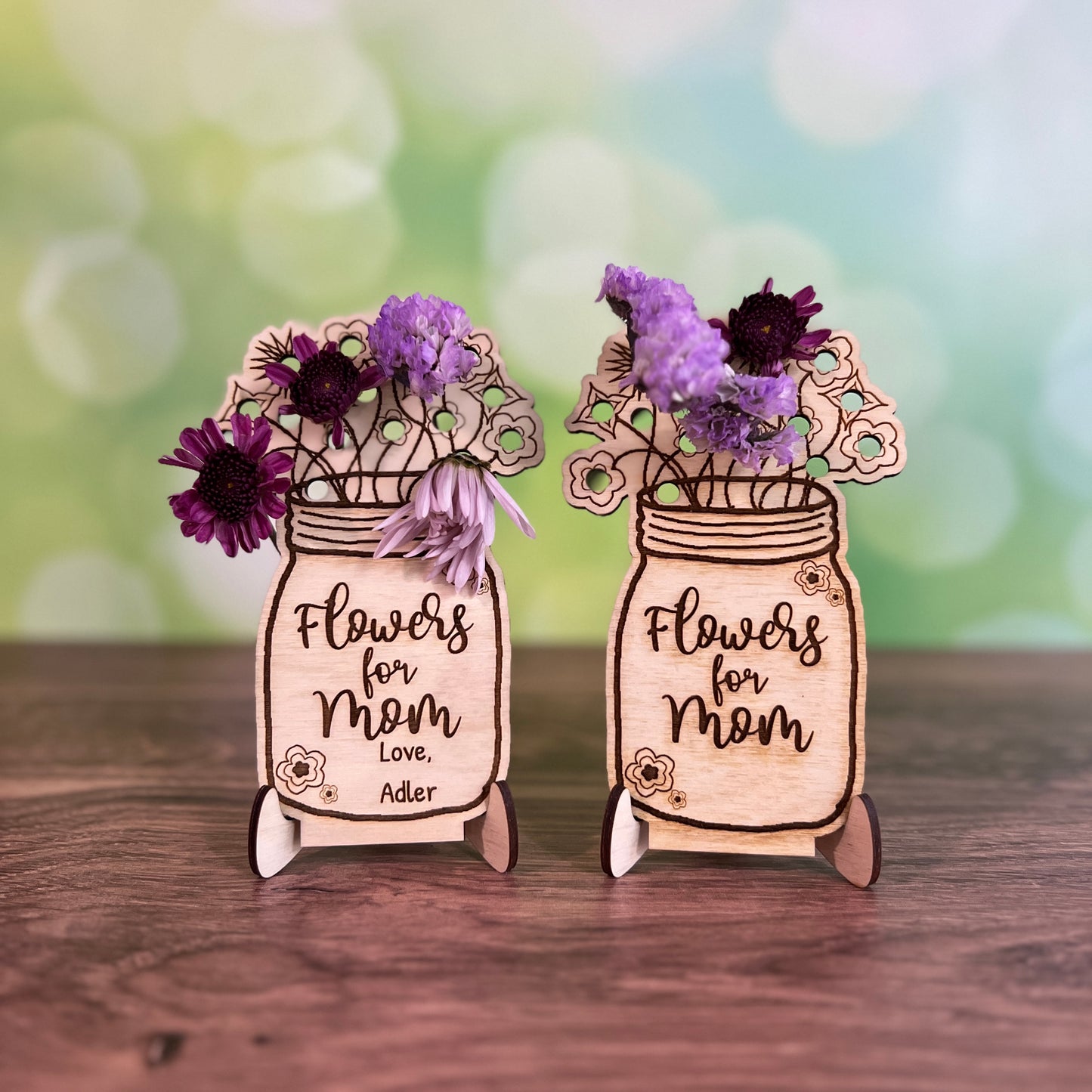 Wooden Flower Holder For Mom