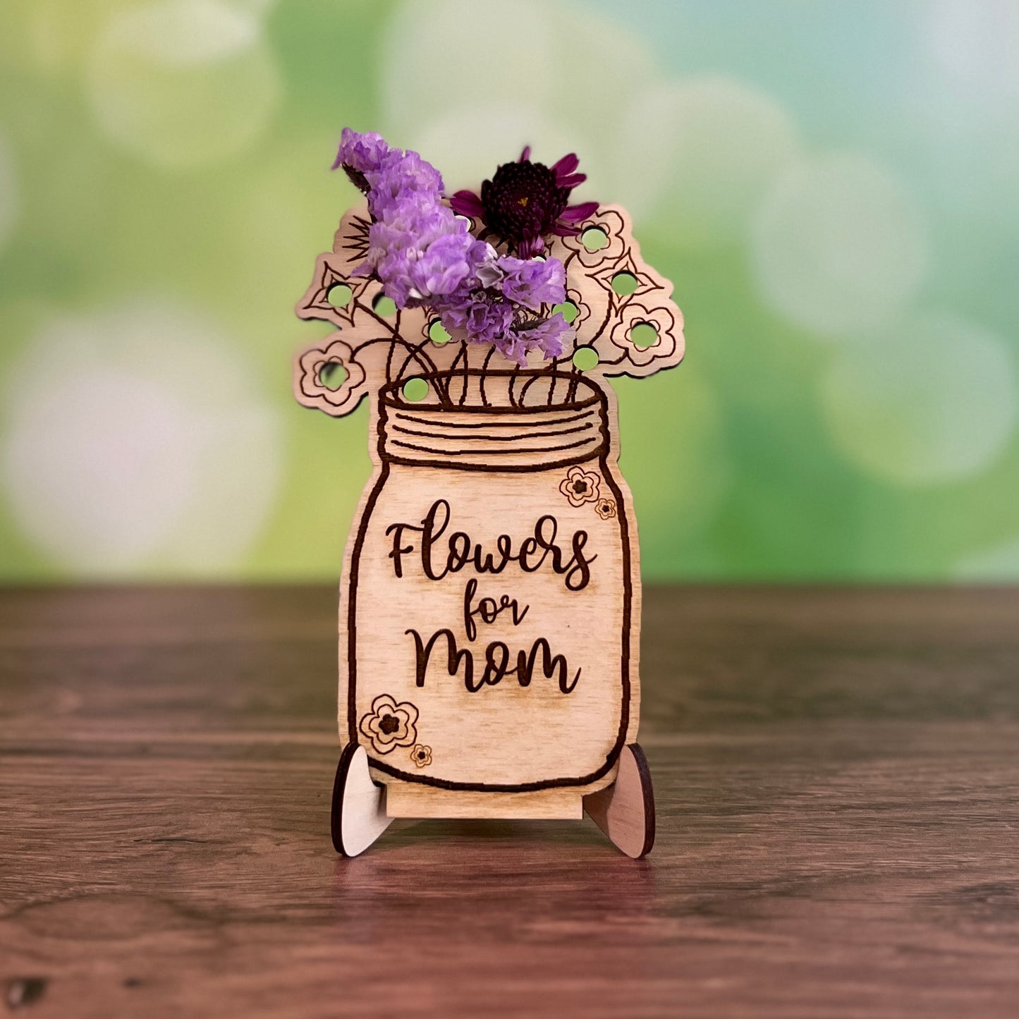 Wooden Flower Holder For Mom