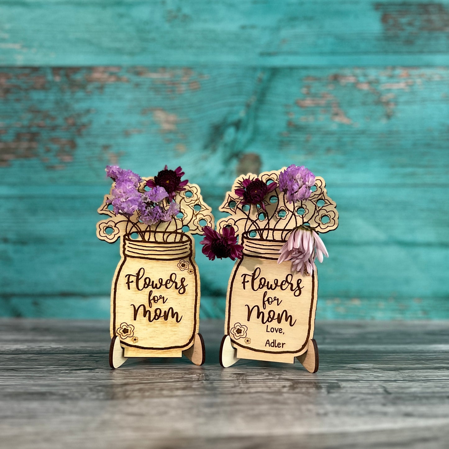 Wooden Flower Holder For Mom