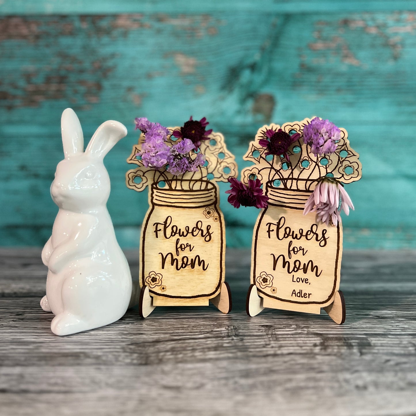 Wooden Flower Holder For Mom