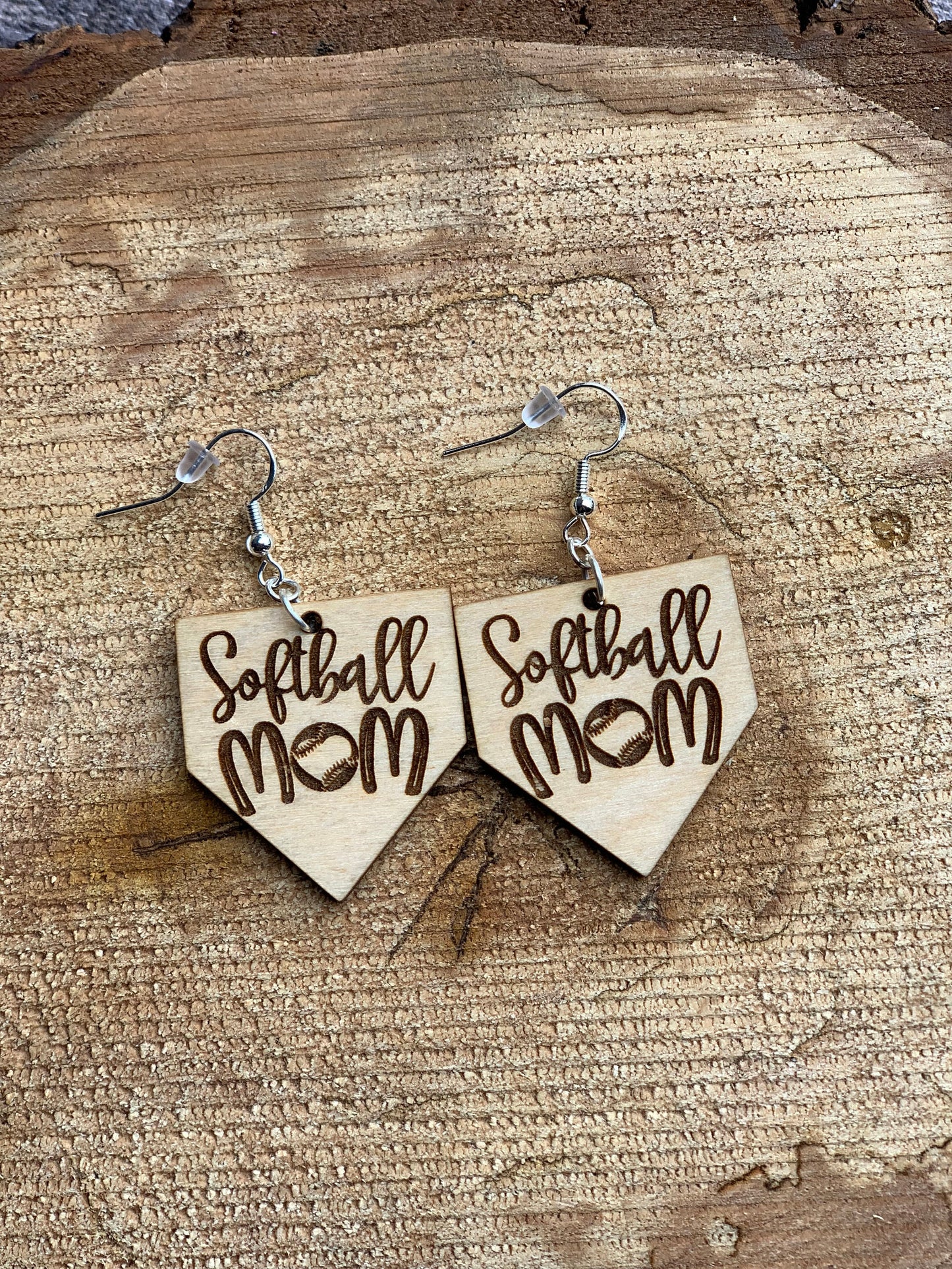 Baseball Wooden Earrings