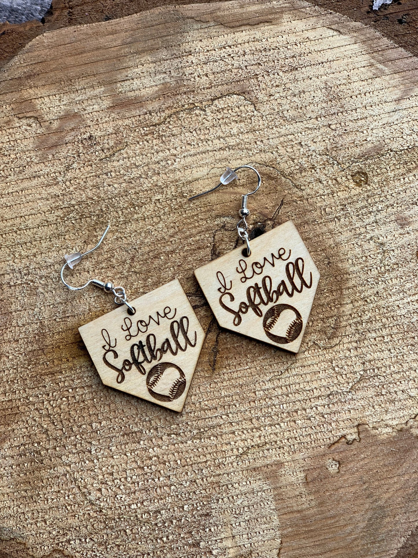 Baseball Wooden Earrings