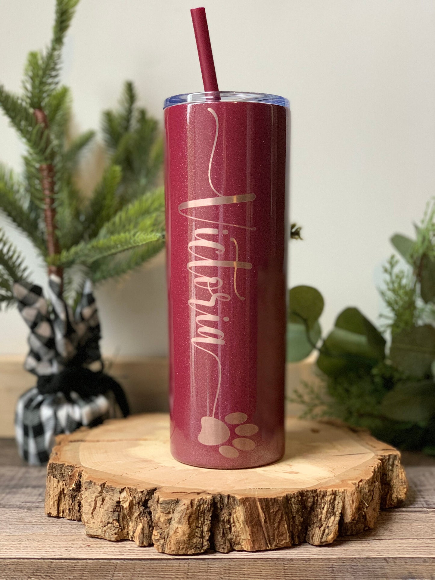 Personalized Dog Mom Skinny Tumbler