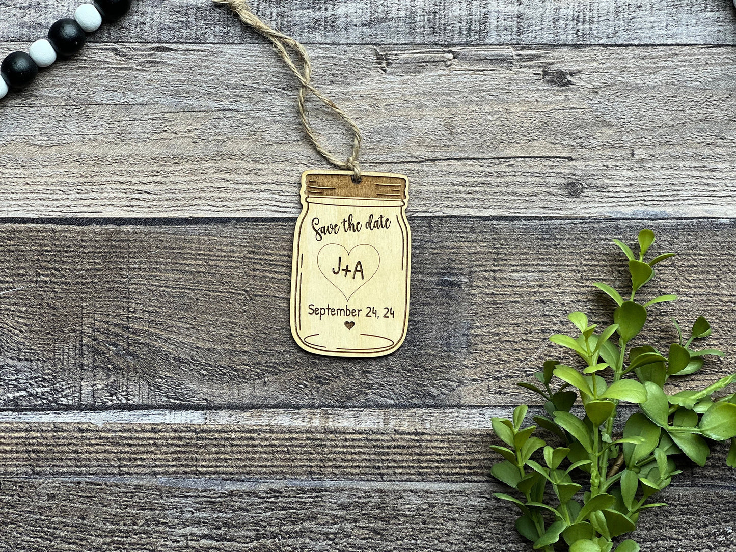 Jar Save The Date Wedding Invitation Mini Ornaments