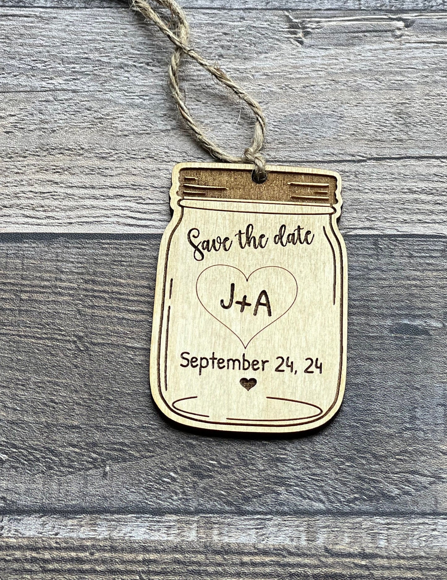 Jar Save The Date Wedding Invitation Mini Ornaments