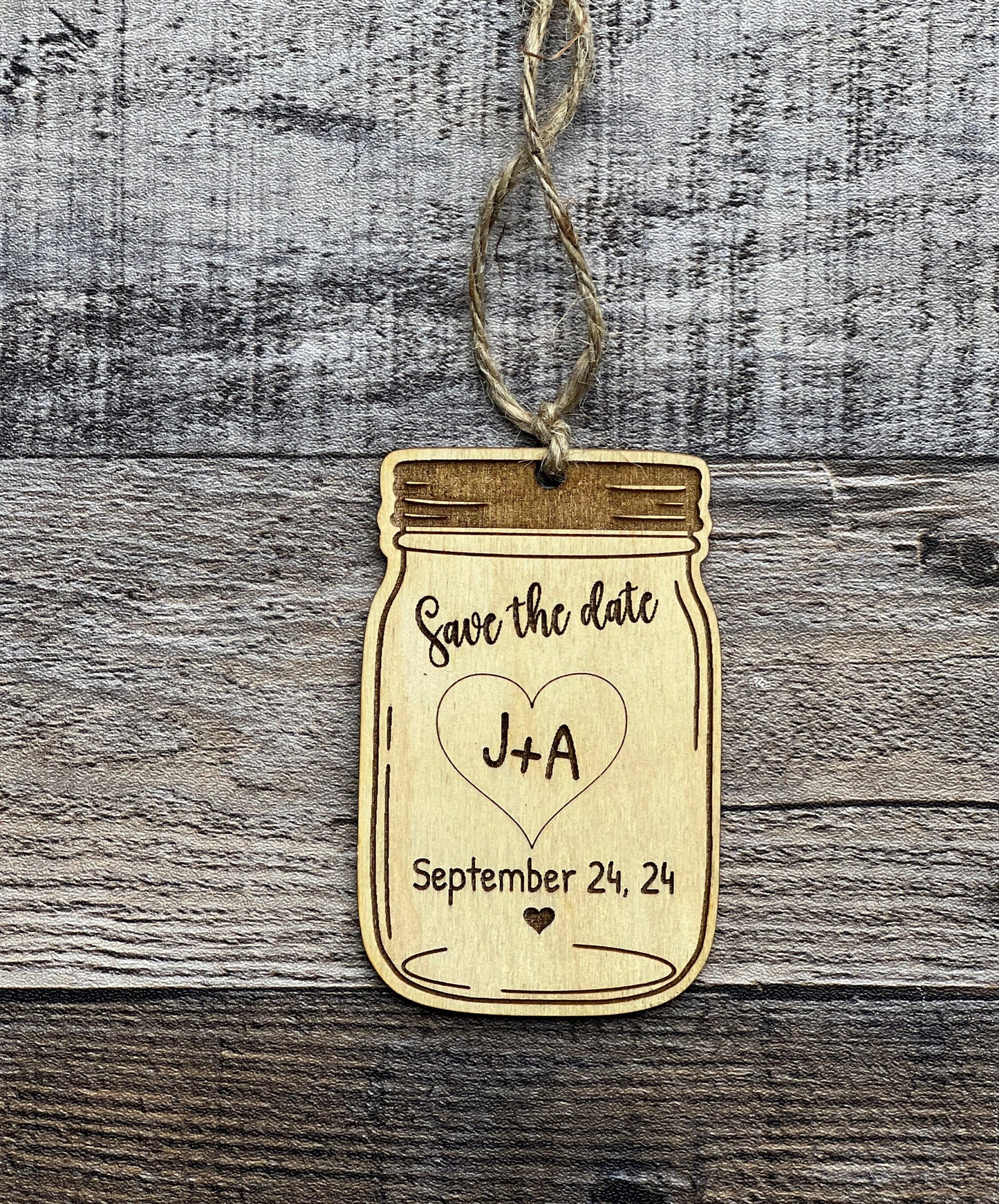 Jar Save The Date Wedding Invitation Mini Ornaments