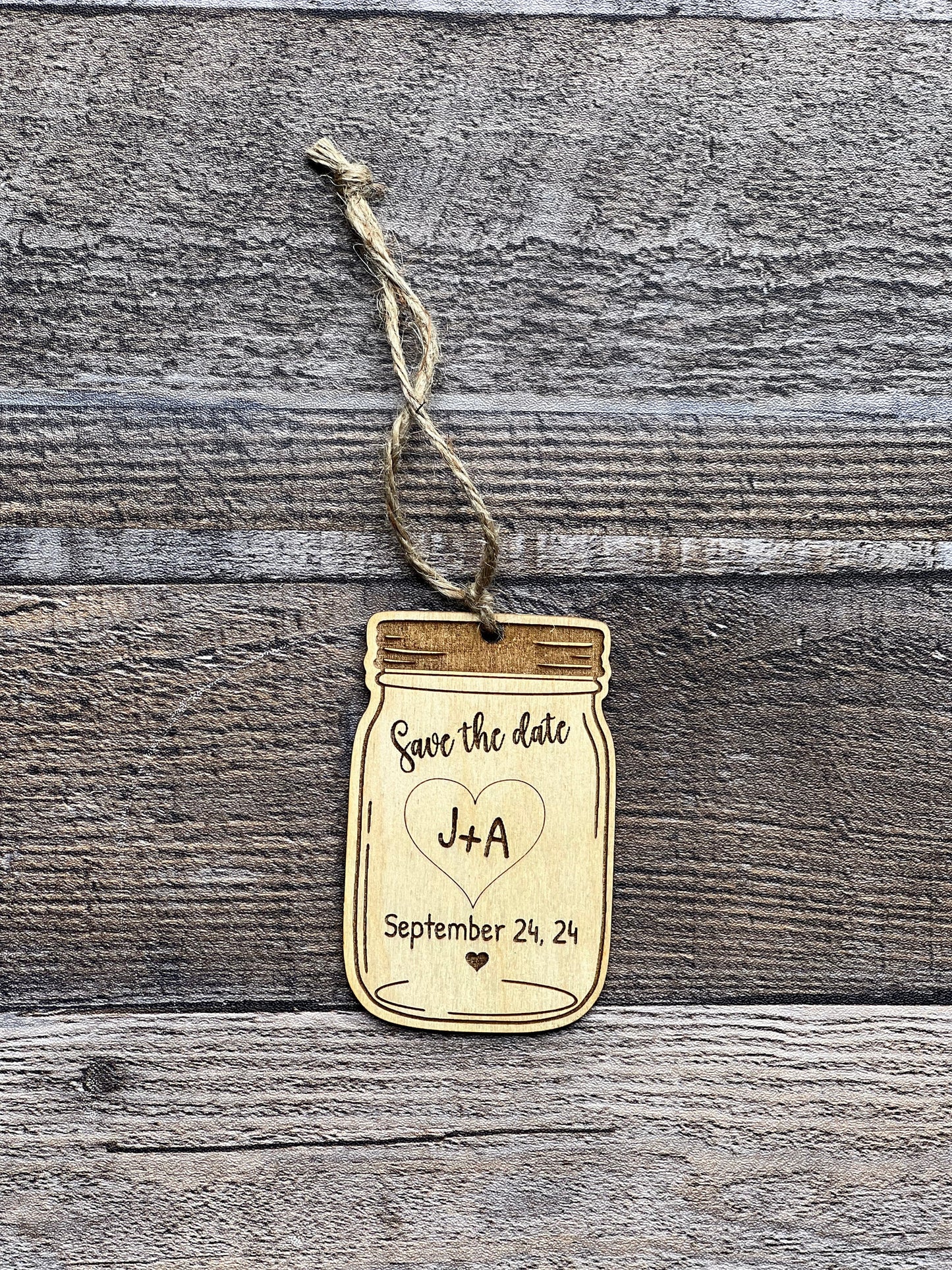 Barn Save the Date Wedding Invitation Mini Ornaments