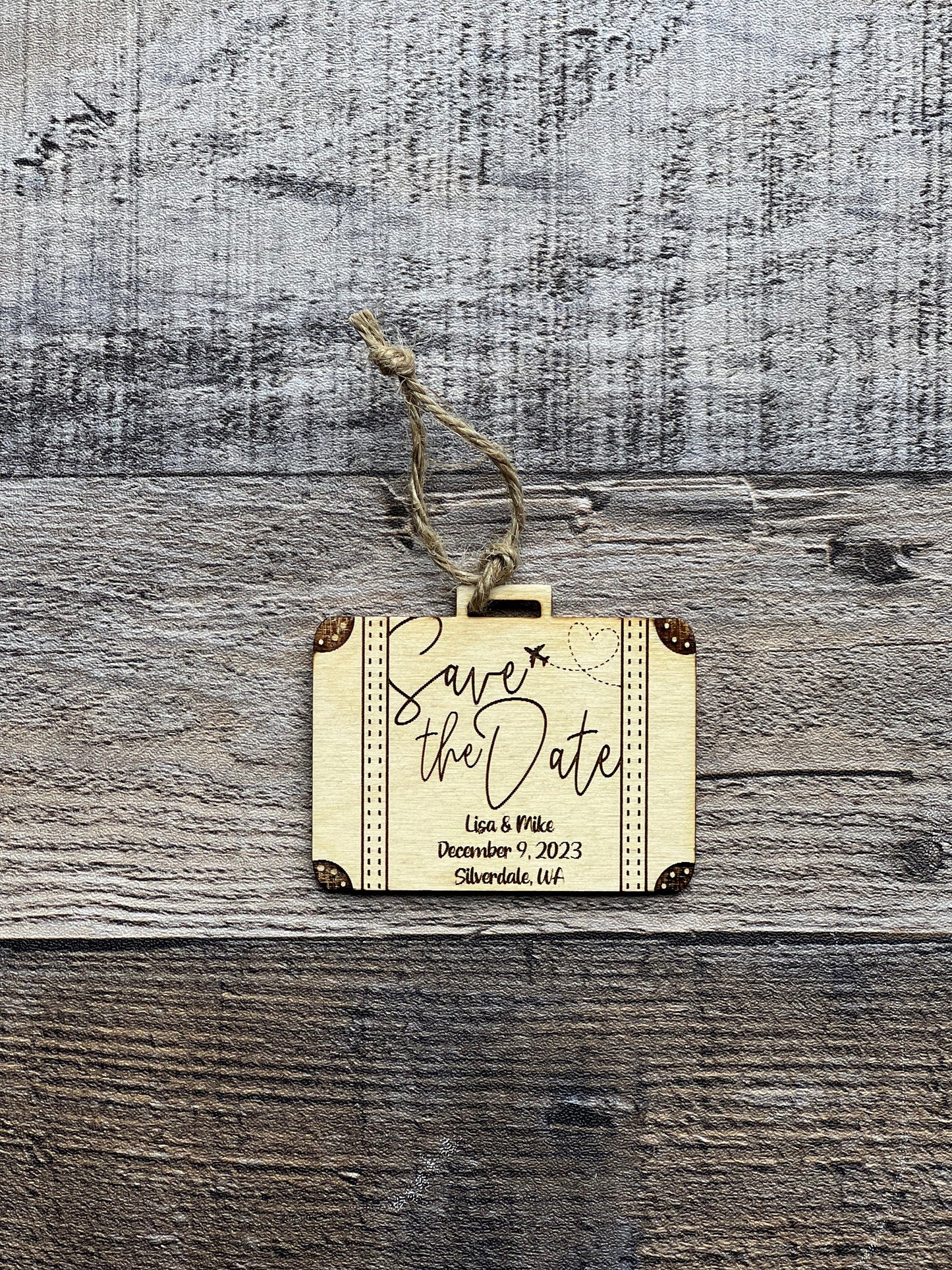 Suitcase Save The Date Wedding Invitation Mini Ornaments