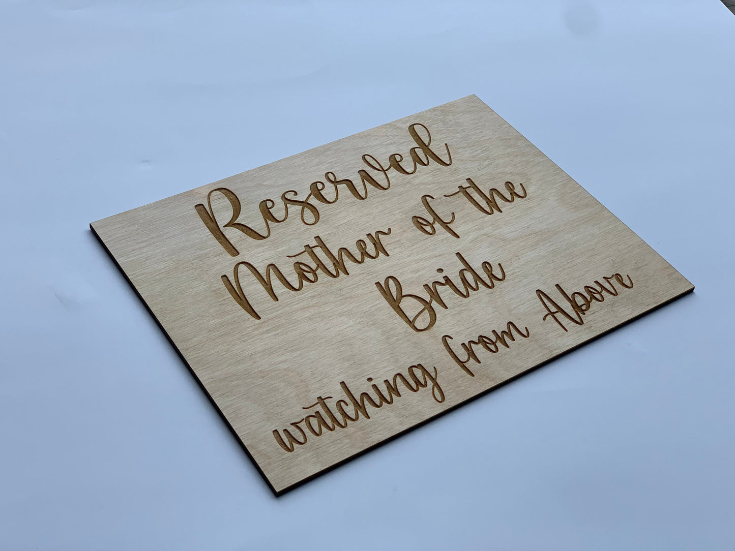 Reserved Wedding Sign