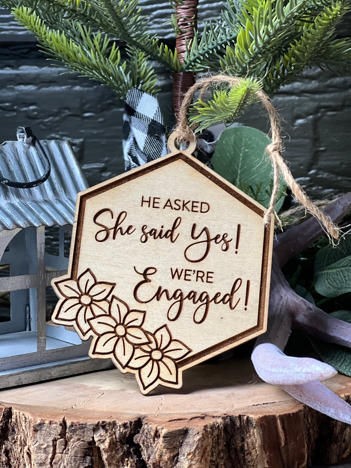 Engagement Christmas Ornament