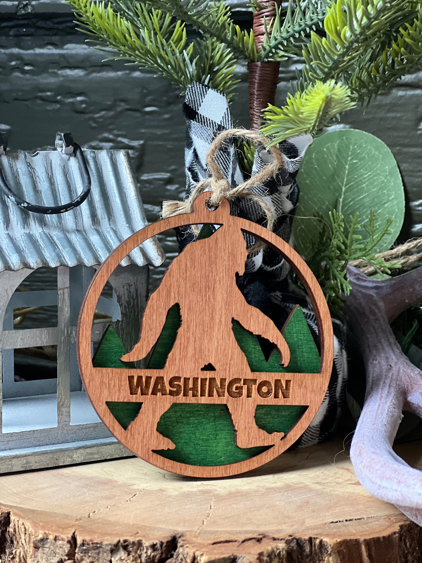 Bigfoot Washington Christmas Ornament