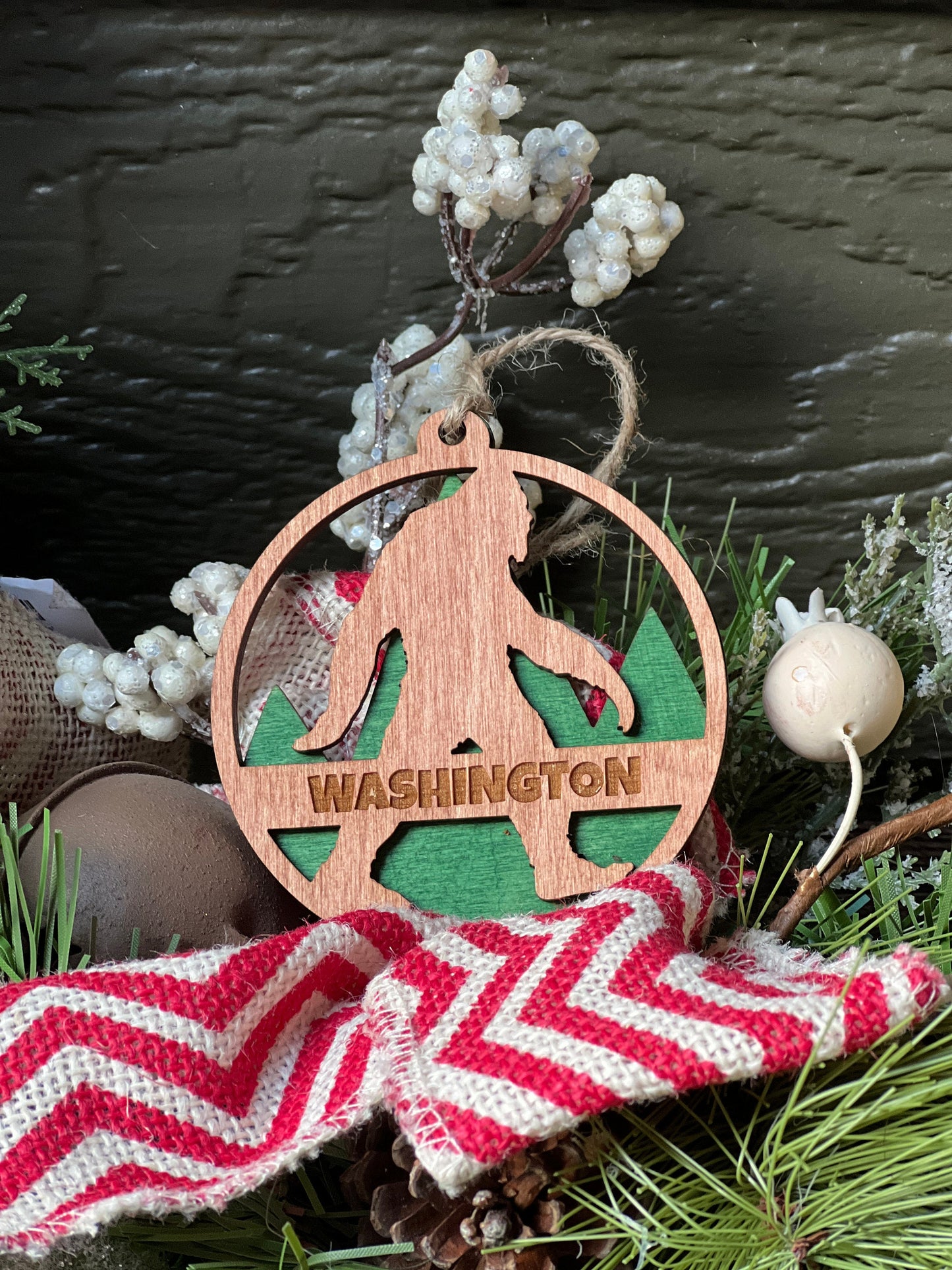 Bigfoot Washington Christmas Ornament