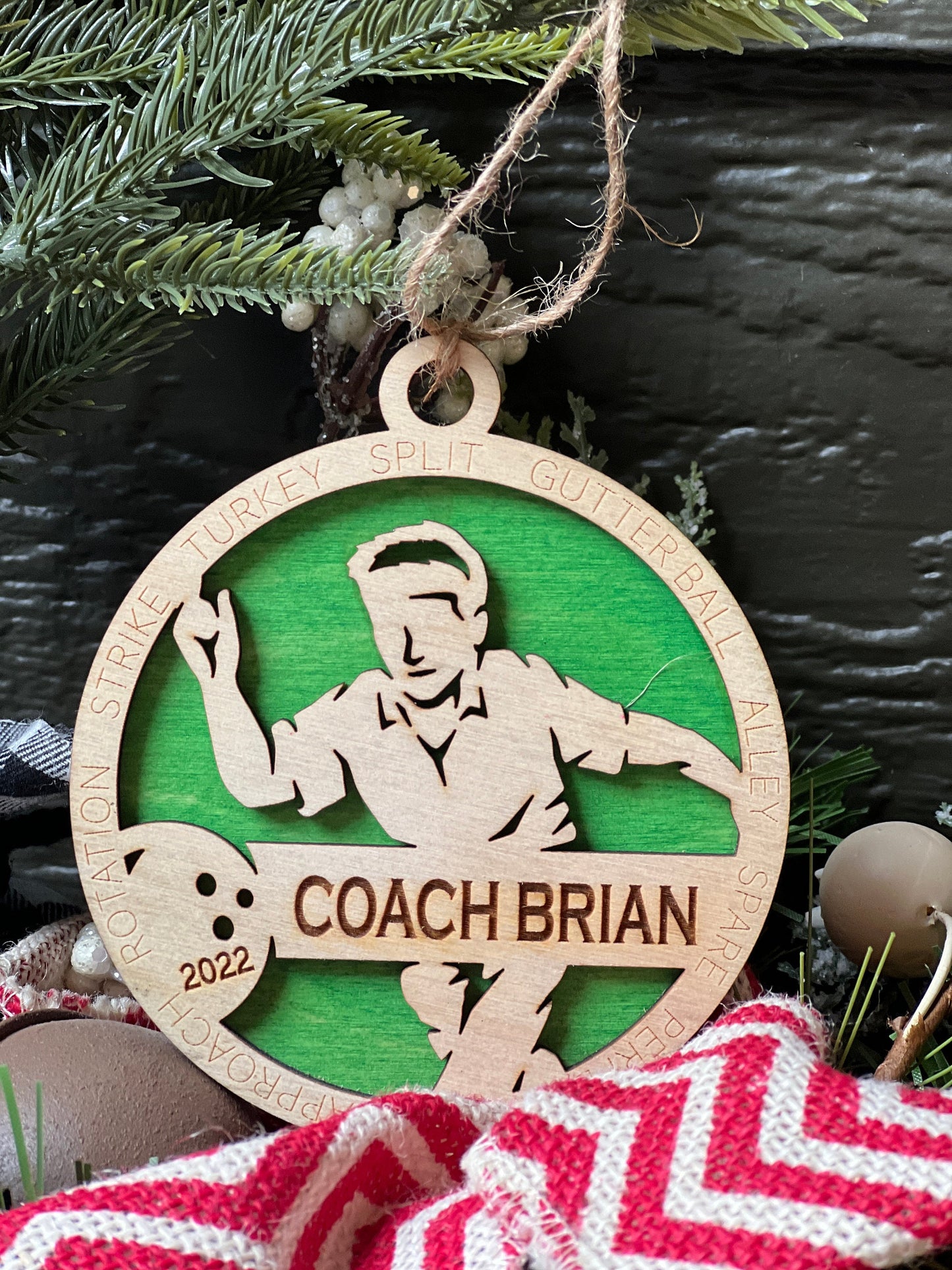 Bowling Christmas Ornament Personalized