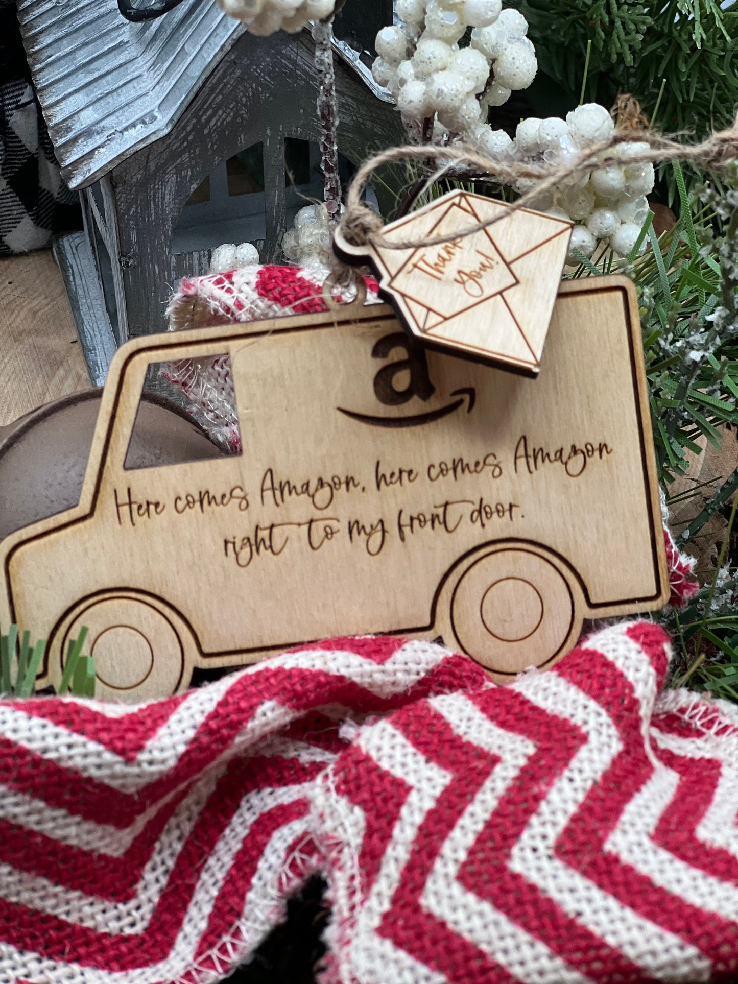 FedEx, Amazon Delivery, and UPS Christmas Ornament