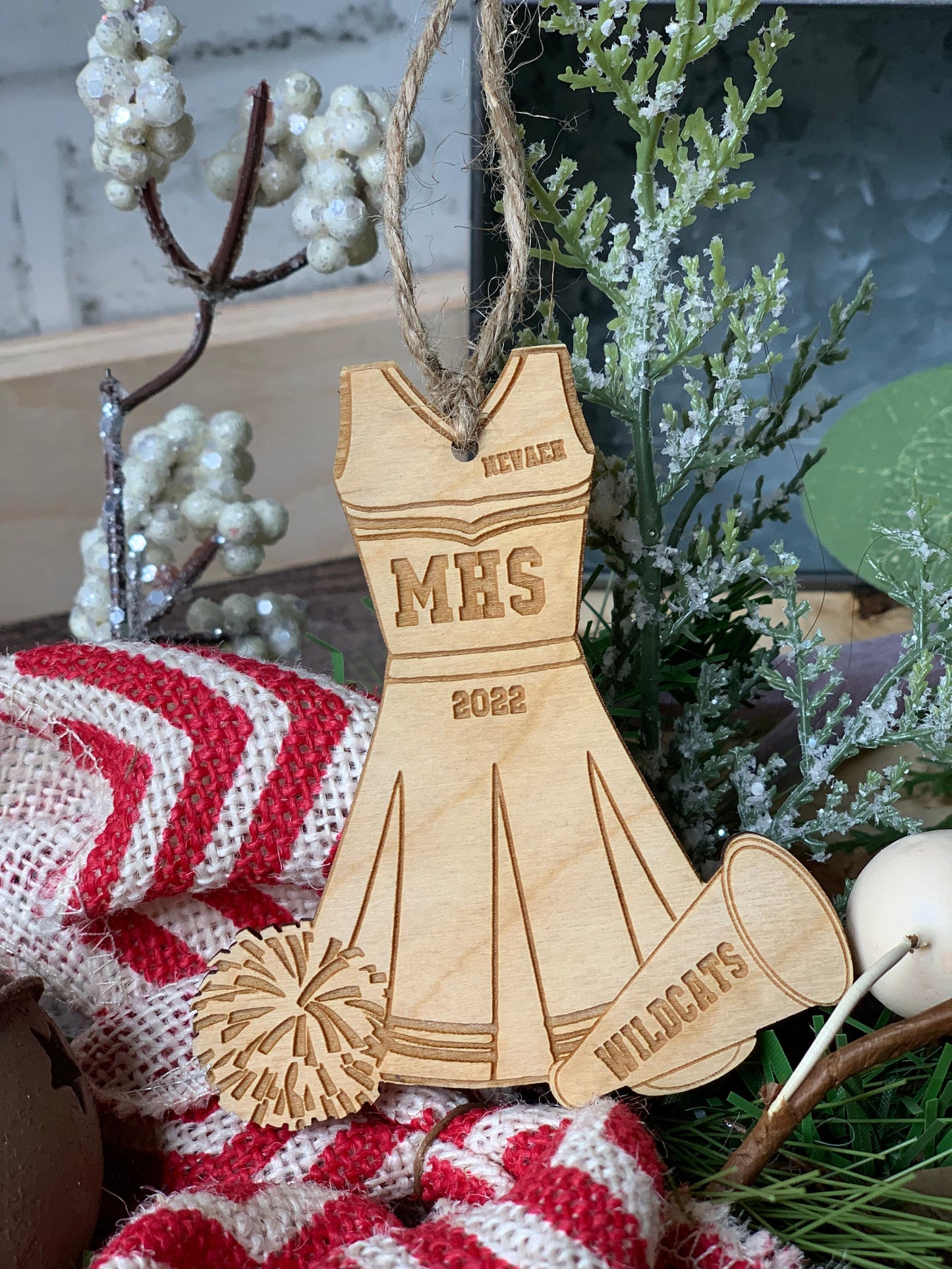 Personalized Cheerleading Christmas Ornament