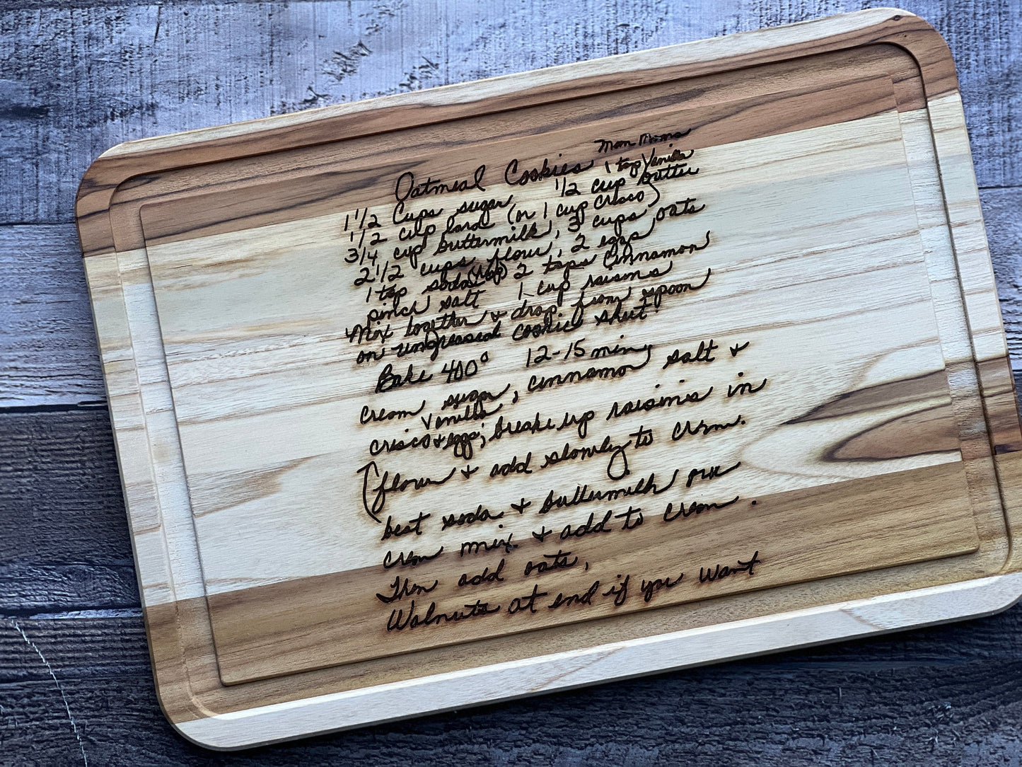 Recipe Engraved Cutting Board Personalized Gift