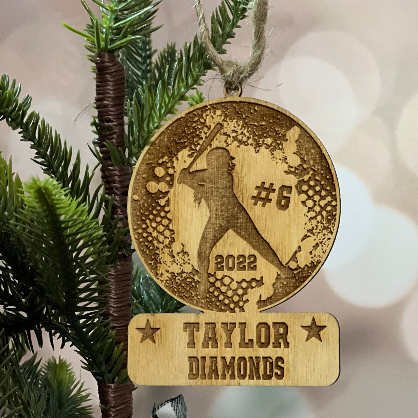 Softball Personalized Christmas Ornament